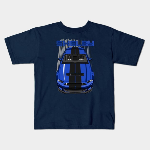 Shelby GT500 S197 - Blue & Black Kids T-Shirt by V8social